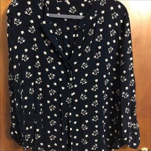 ModCloth navy kitty blouse